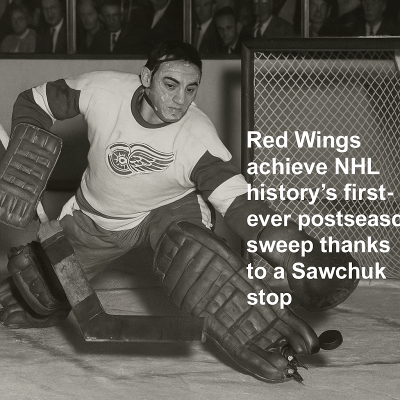 Red Wings achieve NHL history's first-ever postseason sweep thanks to a Sawchuk stop